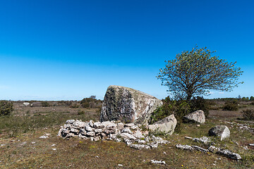 Image showing Ancient shepherds shelter by a big rock