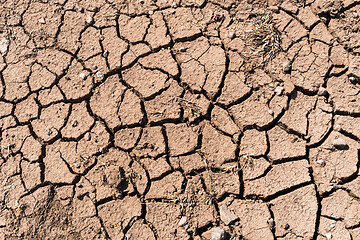 Image showing Dry broken soil on the ground