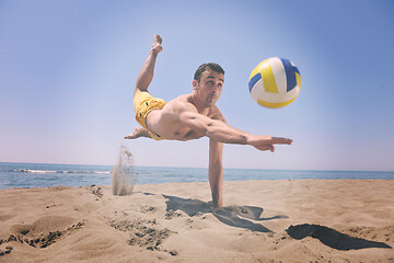 Image showing male beach volleyball game player