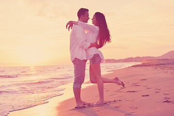 Image showing young couple  on beach have fun