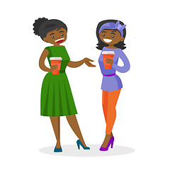 Image showing African-american business women drinking coffee.