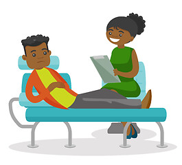 Image showing African psychologist having session with patient.