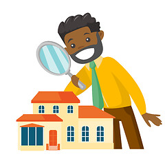 Image showing African-american businessman looking for house.