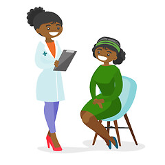 Image showing Young african-american doctor consulting a patient