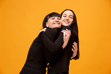 Image showing A portrait of a happy mother and daughter