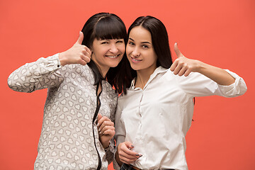 Image showing A portrait of a happy mother and daughter