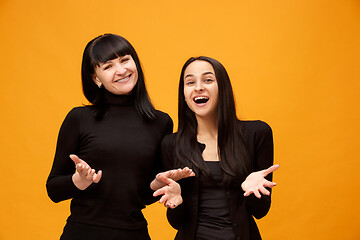 Image showing A portrait of a happy mother and daughter