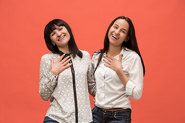 Image showing A portrait of a happy mother and daughter