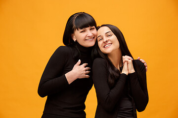 Image showing A portrait of a happy mother and daughter