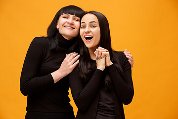 Image showing A portrait of a happy mother and daughter