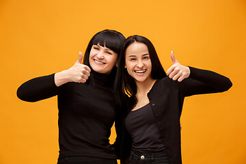 Image showing A portrait of a happy mother and daughter