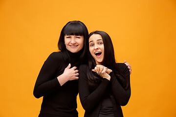 Image showing A portrait of a happy mother and daughter