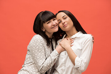 Image showing A portrait of a happy mother and daughter