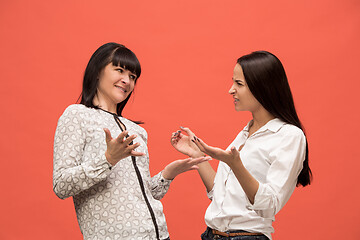 Image showing A portrait of a happy mother and daughter