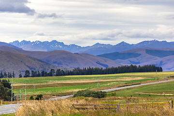 Image showing road to horizon New Zealand south island