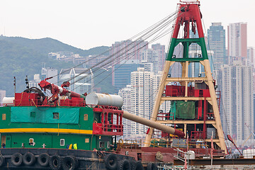 Image showing Crane Tower Barge