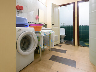 Image showing Old washroom with separate toilet and bathroom