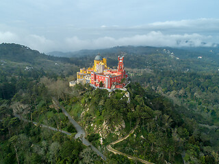Image showing Pena Palace at morning in Sintra