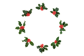 Image showing Winter Christmas & New Year Holly Berry Wreath