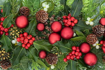 Image showing Traditional Christmas Decorative Festive Background  