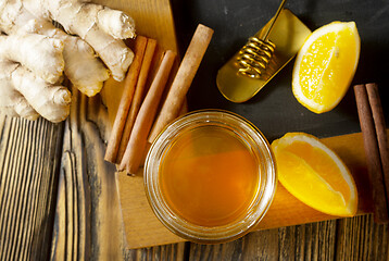 Image showing tea with lemon and ginger