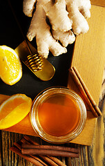 Image showing tea with lemon and ginger