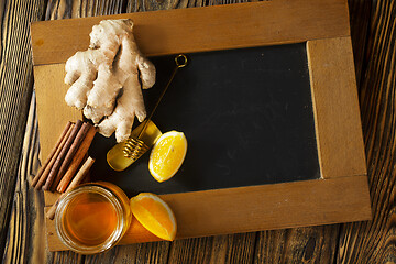 Image showing tea with lemon and ginger