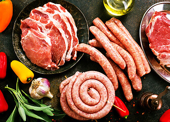 Image showing meat and sausages