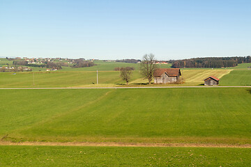 Image showing Rural landscape with green fields in autumn time, Austia.