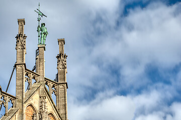 Image showing Top of old building of The New Town Hall in Munich, Bavaria, Germany.