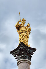 Image showing Marian column on the Marienplatz square Munich, Bavaria, Germany