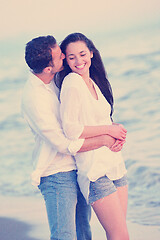 Image showing young couple  on beach have fun