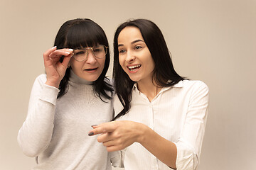 Image showing A portrait of a happy mother and daughter