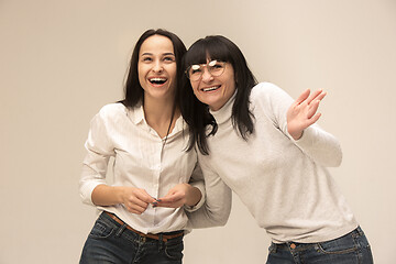 Image showing A portrait of a happy mother and daughter