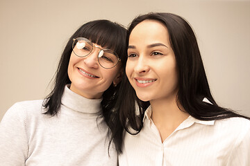 Image showing A portrait of a happy mother and daughter