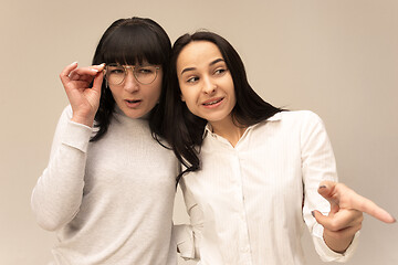 Image showing A portrait of a happy mother and daughter