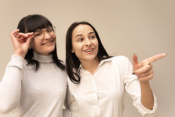 Image showing A portrait of a happy mother and daughter