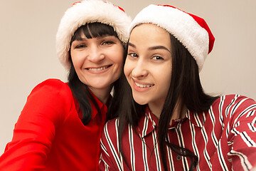 Image showing A portrait of a happy mother and daughter