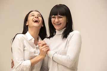 Image showing A portrait of a happy mother and daughter