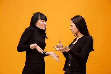 Image showing A portrait of a unhappy mother and daughter