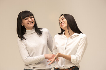 Image showing A portrait of a happy mother and daughter