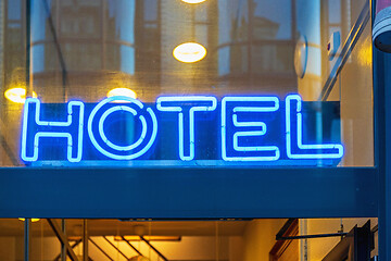 Image showing Blue Hotel Neon