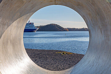 Image showing Looking Through Concrete Pipe