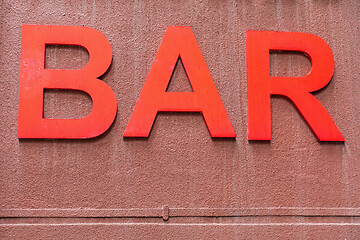 Image showing Red Bar Sign