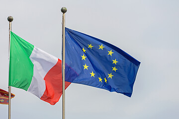 Image showing Flags Italy EU