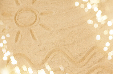 Image showing picture of sun and sea in sand on summer beach