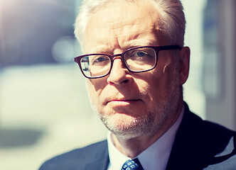 Image showing close up of senior businessman in eyeglasses