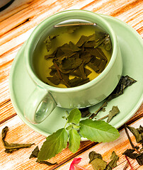 Image showing Tea With Mint Shows Refreshments Outdoors And Drinks 