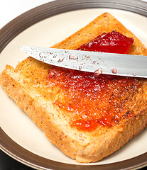 Image showing Jam On Toast Shows Meal Time And Break 