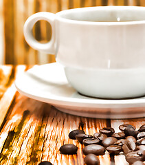 Image showing Hot Coffee Drink Shows Decaf Cafeteria And Cup 